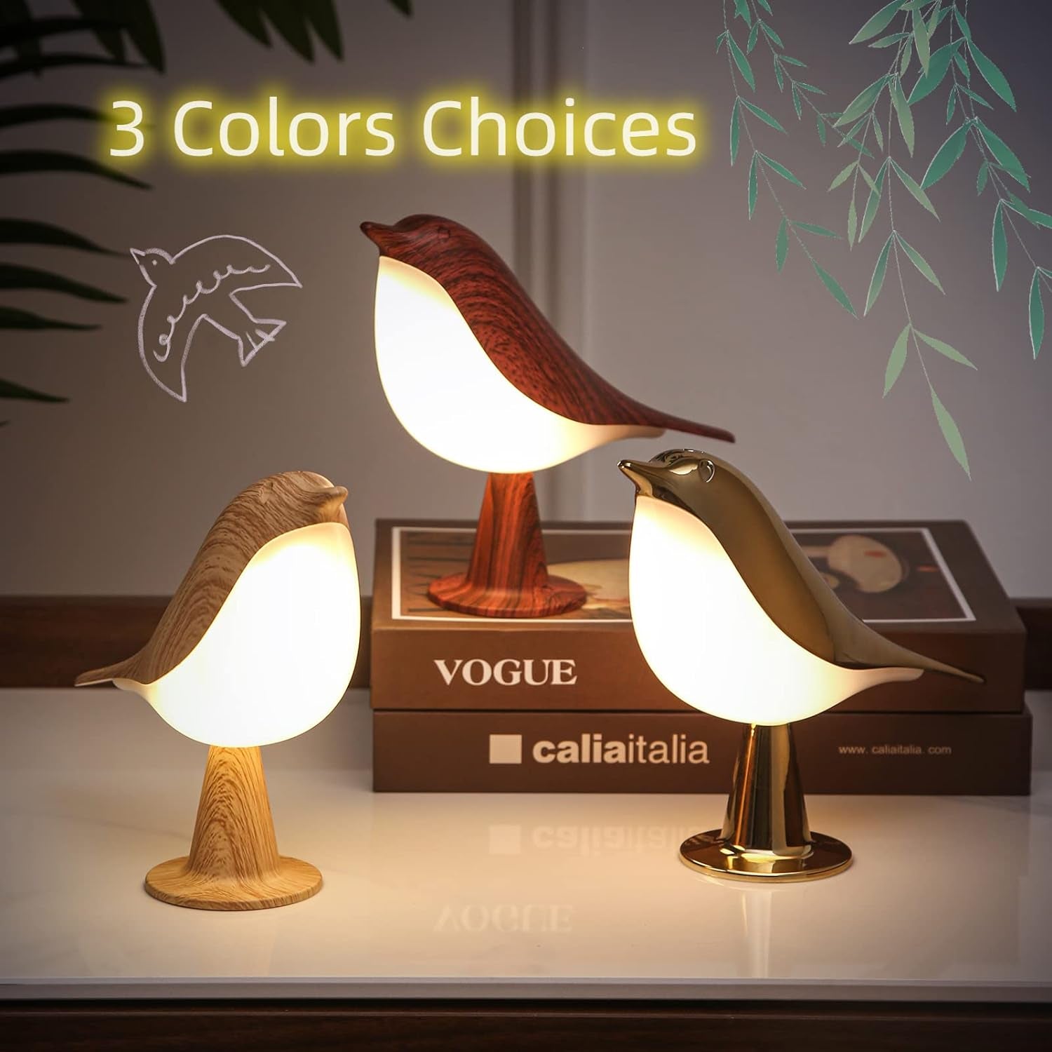 Bedside Lamps Bird Lamp Bird Decorations for the Home Small Lamps for Small Spac