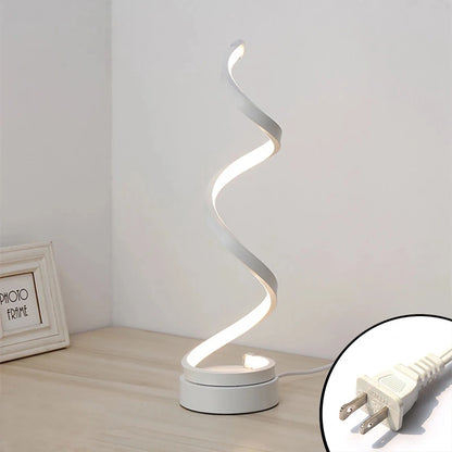 Modern Table Lamp, Spiral LED Light Suitable for Bedrooms and Living Rooms Dimensions: 16Cm (L) X 13Cm (W) X 33Cm (H)