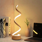 Modern Table Lamp, Spiral LED Light Suitable for Bedrooms and Living Rooms Dimensions: 16Cm (L) X 13Cm (W) X 33Cm (H)