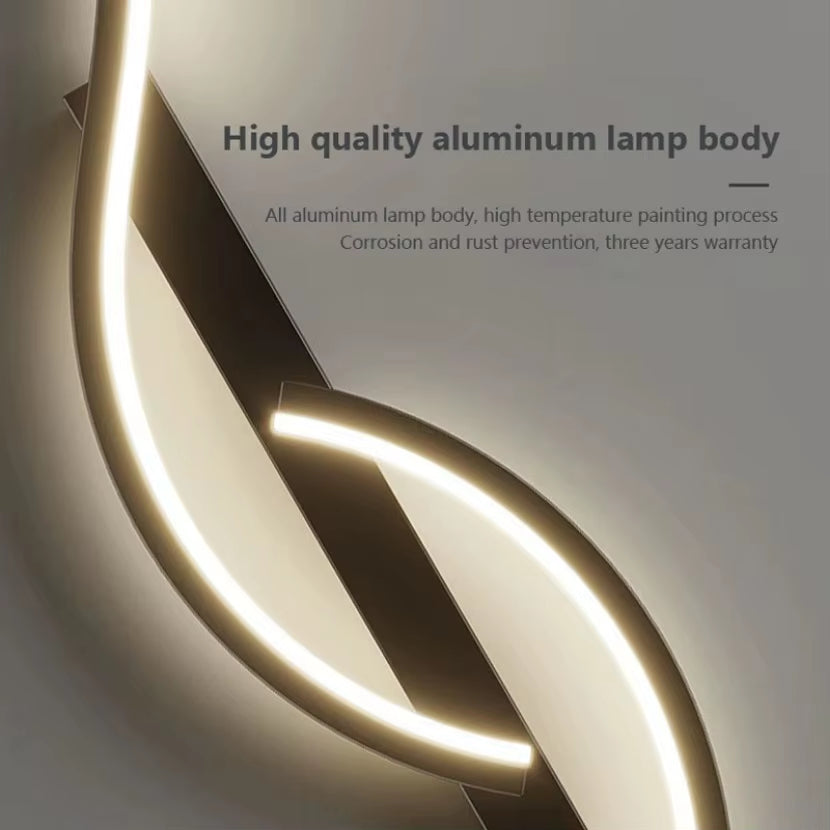 Long Strip LED Wall Lamp Modern Remote Control Dimming Living Roomdecor Wall Lamp Background Bedroom Bedside Home LED Lighting