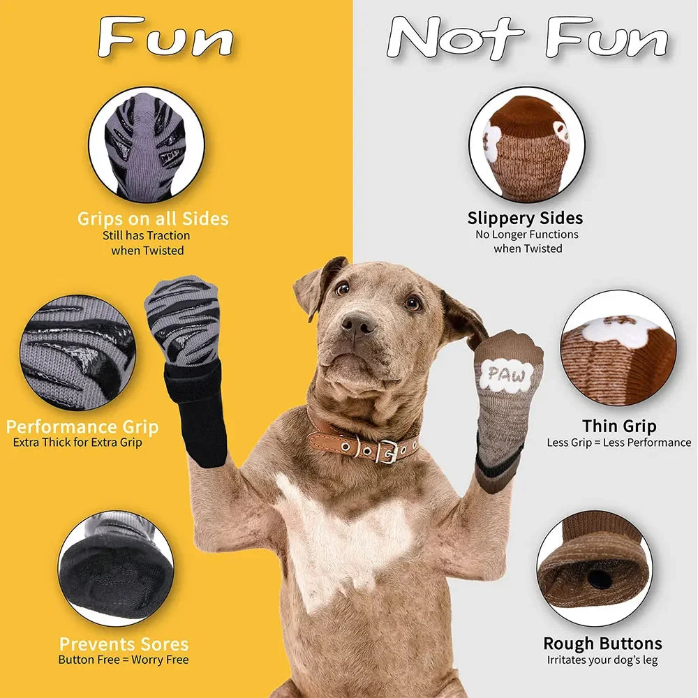 Premium Non-Slip Dog Socks for Hardwood Floors Extra-Thick Grip Can Effectively Prevent Licking Slipping and Protect Dog Paws