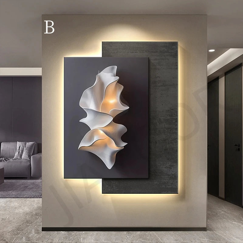 Modern LED Wall Lamps Minimalism Crystal Porcelain for Living Room Corridor Home Decoration Luster Hanging Painting Mural Light