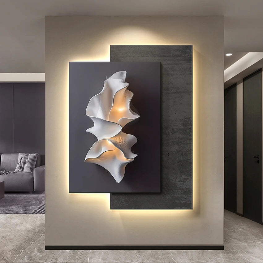 Modern LED Wall Lamps Minimalism Crystal Porcelain for Living Room Corridor Home Decoration Luster Hanging Painting Mural Light
