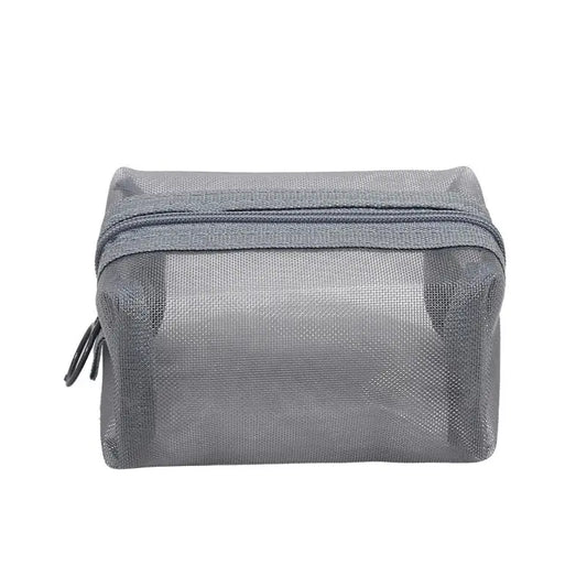 Mini Clear Nylon Mesh Cosmetic Bags Cute Women Small Lipstick Makeup Bags Pouch Data Line Key Earphone Organizer Case
