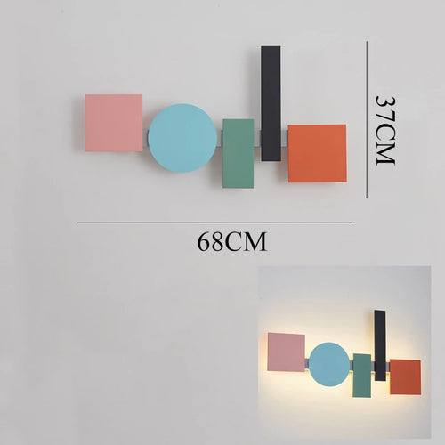Colorful Geometric LED Wall Lamp Modern Indoor Decor