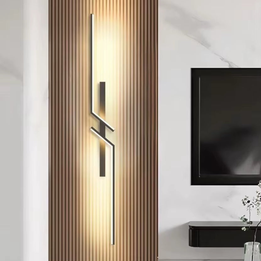 Long Strip LED Wall Lamp Modern Remote Control Dimming Living Roomdecor Wall Lamp Background Bedroom Bedside Home LED Lighting